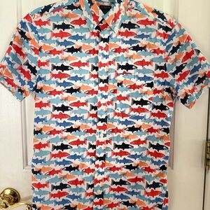 J. Crew Men's Colorful Fish Pattern Shirt